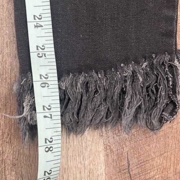 Free People Womens Great Heights Frayed Distressed Crop Skinny Jeans Black Sz 27 - Picture 11 of 11